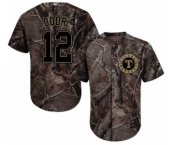 Youth Majestic Texas Rangers #12 Rougned Odor Authentic Camo Realtree Collection Flex Base MLB Jersey