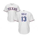 Youth Majestic Texas Rangers #13 Joey Gallo Authentic White Home Cool Base MLB Jersey