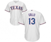 Youth Majestic Texas Rangers #13 Joey Gallo Authentic White Home Cool Base MLB Jersey