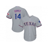 Youth Majestic Texas Rangers #14 Carlos Gomez Authentic Grey Road Cool Base MLB Jersey