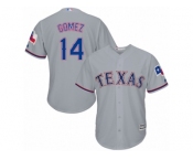 Youth Majestic Texas Rangers #14 Carlos Gomez Authentic Grey Road Cool Base MLB Jersey