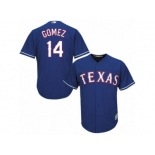 Youth Majestic Texas Rangers #14 Carlos Gomez Authentic Royal Blue Alternate 2 Cool Base MLB Jersey