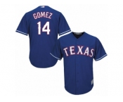 Youth Majestic Texas Rangers #14 Carlos Gomez Authentic Royal Blue Alternate 2 Cool Base MLB Jersey