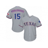 Youth Majestic Texas Rangers #15 Will Middlebrooks Authentic Grey Road Cool Base MLB Jersey