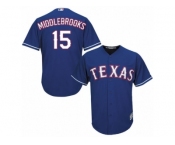 Youth Majestic Texas Rangers #15 Will Middlebrooks Authentic Royal Blue Alternate 2 Cool Base MLB Jersey