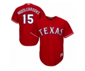 Youth Majestic Texas Rangers #15 Will Middlebrooks Replica Red Alternate Cool Base MLB Jersey