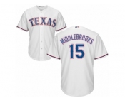 Youth Majestic Texas Rangers #15 Will Middlebrooks Replica White Home Cool Base MLB Jersey