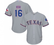 Youth Majestic Texas Rangers #16 Ryan Rua Authentic Grey Road Cool Base MLB Jersey