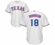 Youth Majestic Texas Rangers #18 Drew Robinson Authentic White Home Cool Base MLB Jersey