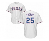 Youth Majestic Texas Rangers #25 Jonathan Lucroy Authentic White Home Cool Base MLB Jersey