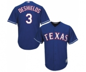 Youth Majestic Texas Rangers #3 Delino DeShields Replica Royal Blue Alternate 2 Cool Base MLB Jersey