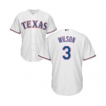 Youth Majestic Texas Rangers #3 Russell Wilson Authentic White Home Cool Base MLB Jersey