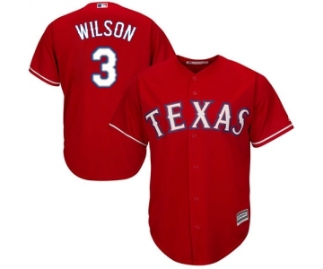 Youth Majestic Texas Rangers #3 Russell Wilson Replica Red Alternate Cool Base MLB Jersey