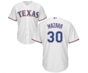 Youth Majestic Texas Rangers #30 Nomar Mazara Authentic White Home Cool Base MLB Jersey