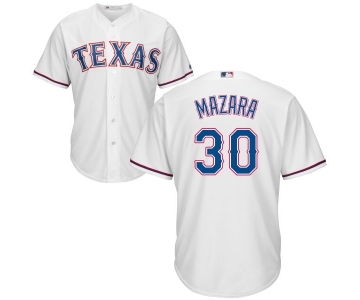 Youth Majestic Texas Rangers #30 Nomar Mazara Authentic White Home Cool Base MLB Jersey