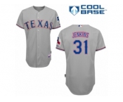 Youth Majestic Texas Rangers #31 Ferguson Jenkins Authentic Grey Road Cool Base MLB Jersey