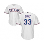 Youth Majestic Texas Rangers #33 Martin Perez Replica White Home Cool Base MLB Jersey