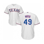 Youth Majestic Texas Rangers #49 Jon Niese Replica White Home Cool Base MLB Jersey