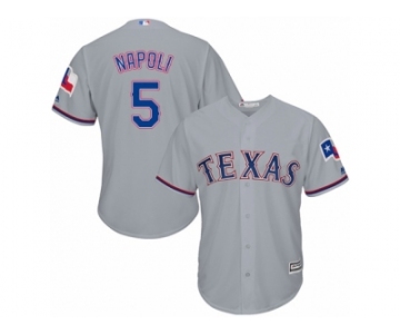 Youth Majestic Texas Rangers #5 Mike Napoli Replica Grey Road Cool Base MLB Jersey