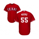 Youth Majestic Texas Rangers #55 Matt Moore Authentic Red Alternate Cool Base MLB Jersey