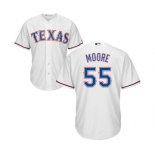 Youth Majestic Texas Rangers #55 Matt Moore Replica White Home Cool Base MLB Jersey