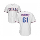 Youth Majestic Texas Rangers #61 Robinson Chirinos Authentic White Home Cool Base MLB Jersey