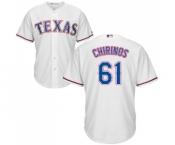 Youth Majestic Texas Rangers #61 Robinson Chirinos Replica White Home Cool Base MLB Jersey