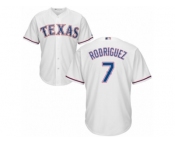 Youth Majestic Texas Rangers #7 Ivan Rodriguez Authentic White Home Cool Base MLB Jersey