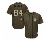 Youth Majestic Texas Rangers #84 Prince Fielder Replica Green Salute to Service MLB Jersey