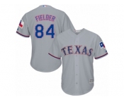 Youth Majestic Texas Rangers #84 Prince Fielder Replica Grey Road Cool Base MLB Jersey