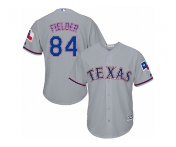 Youth Majestic Texas Rangers #84 Prince Fielder Replica Grey Road Cool Base MLB Jersey