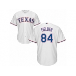 Youth Majestic Texas Rangers #84 Prince Fielder Replica White Home Cool Base MLB Jersey