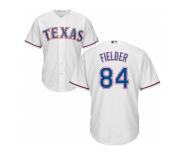 Youth Majestic Texas Rangers #84 Prince Fielder Replica White Home Cool Base MLB Jersey