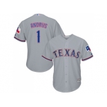 Youth Texas Rangers #1 Elvis Andrus Grey Cool Base Stitched MLB Jersey