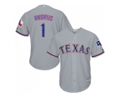 Youth Texas Rangers #1 Elvis Andrus Grey Cool Base Stitched MLB Jersey