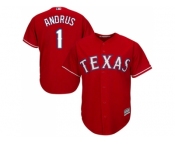 Youth Texas Rangers #1 Elvis Andrus Red Cool Base Stitched MLB Jersey