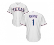 Youth Texas Rangers #1 Elvis Andrus White Cool Base Stitched MLB Jersey