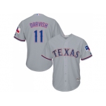 Youth Texas Rangers #11 Yu Darvish Grey Cool Base Stitched MLB Jersey