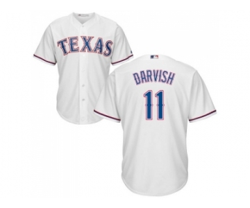 Youth Texas Rangers #11 Yu Darvish White Cool Base Stitched MLB Jersey