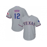 Youth Texas Rangers #12 Rougned Odor Grey Cool Base Stitched MLB Jersey