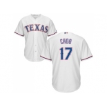 Youth Texas Rangers #17 Shin-Soo Choo White Cool Base Stitched MLB Jersey