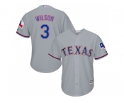 Youth Texas Rangers #3 Russell Wilson Grey Cool Base Stitched MLB Jersey