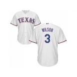 Youth Texas Rangers #3 Russell Wilson White Cool Base Stitched MLB Jersey