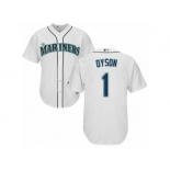 Youth Majestic Seattle Mariners #1 Jarrod Dyson Replica White Home Cool Base MLB Jersey