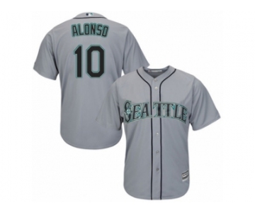 Youth Majestic Seattle Mariners #10 Yonder Alonso Authentic Grey Road Cool Base MLB Jersey