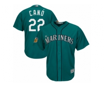 Youth Majestic Seattle Mariners #22 Robinson Cano Authentic Aqua 2017 Spring Training Cool Base MLB Jersey