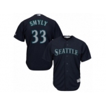 Youth Majestic Seattle Mariners #33 Drew Smyly Authentic Navy Blue Alternate 2 Cool Base MLB Jersey