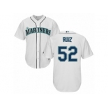 Youth Majestic Seattle Mariners #52 Carlos Ruiz Authentic White Home Cool Base MLB Jersey