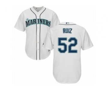 Youth Majestic Seattle Mariners #52 Carlos Ruiz Authentic White Home Cool Base MLB Jersey