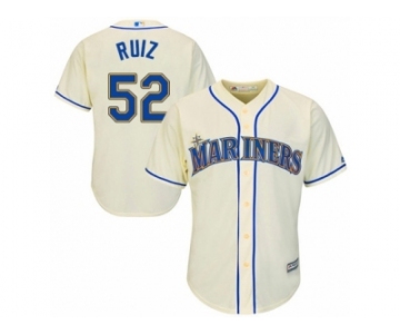 Youth Majestic Seattle Mariners #52 Carlos Ruiz Replica Cream Alternate Cool Base MLB Jersey